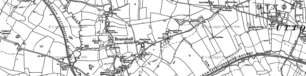 Old map of Bramshall in 1880
