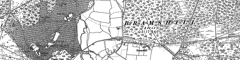 Old map of Bramshill Plantation in 1894