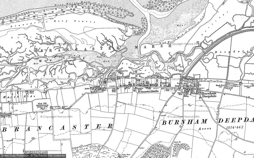 Old Map of Historic Map covering Brancaster Harbour in 1904