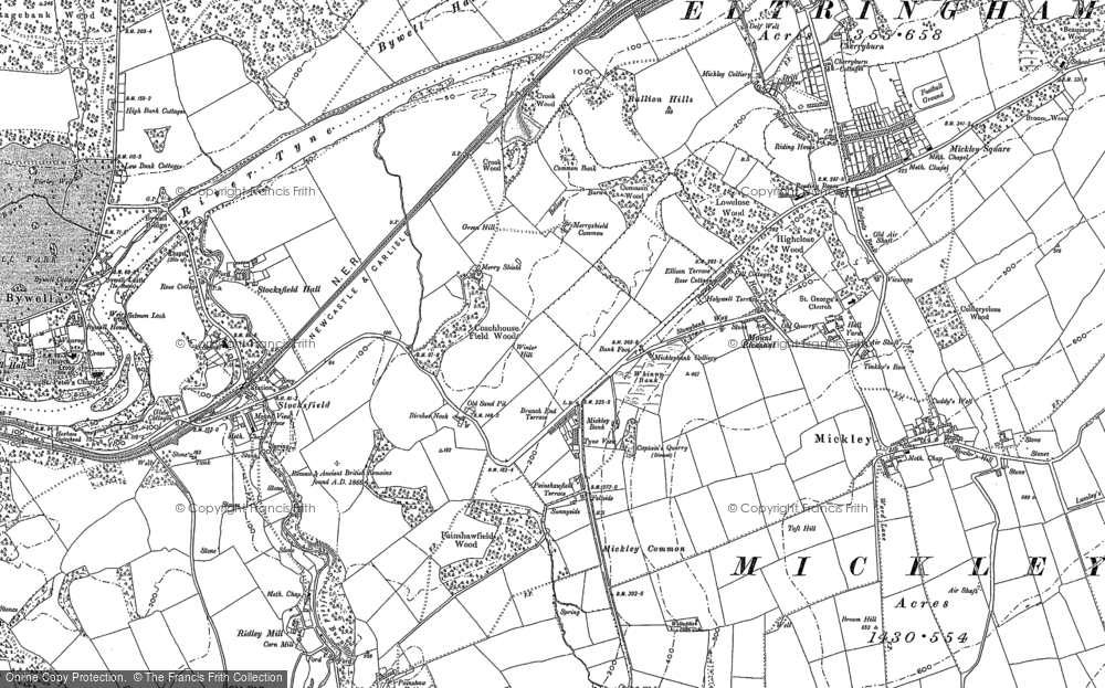 Old Map of Branch End, 1895 in 1895