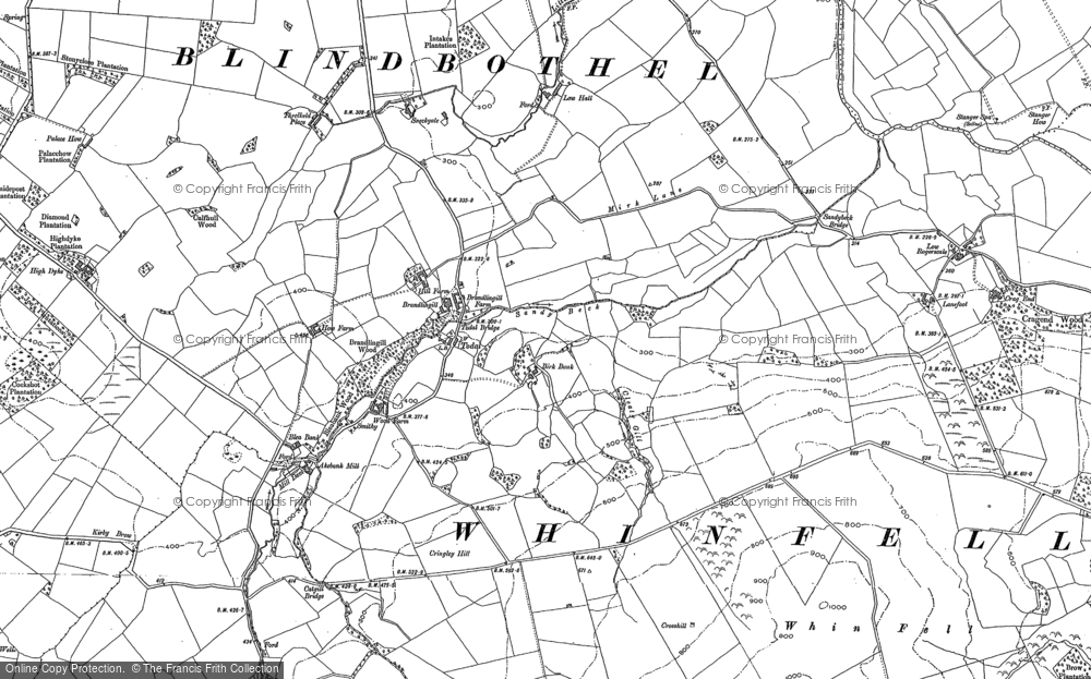Old Map of Historic Map covering Birk Bank in 1898
