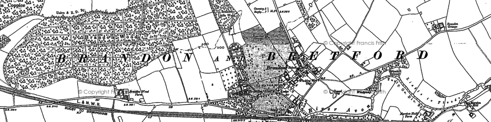 Old map of Brandon in 1886