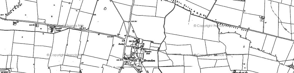 Old map of Brandon in 1887