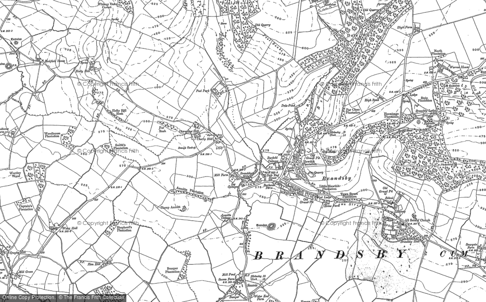 Old Map of Historic Map covering Whinny Oaks Covert in 1889