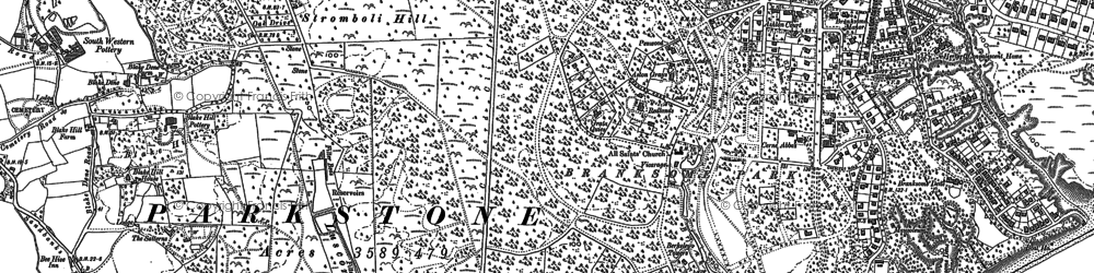 Old map of Branksome Chine in 1889
