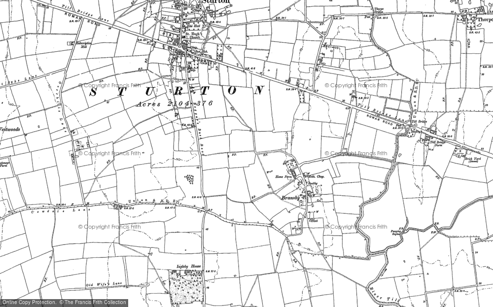 Old Map of Bransby, 1885 in 1885