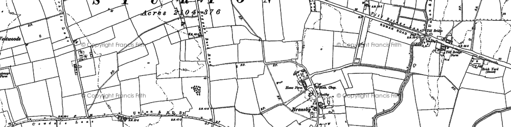 Old map of Bransby in 1885