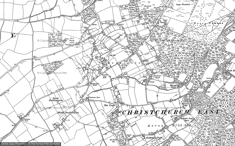 Old Map of Bransgore, 1896 - 1907 in 1896