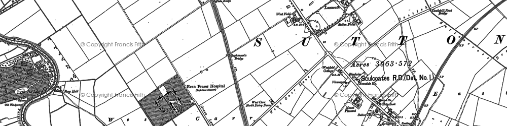 Old map of Bransholme in 1888