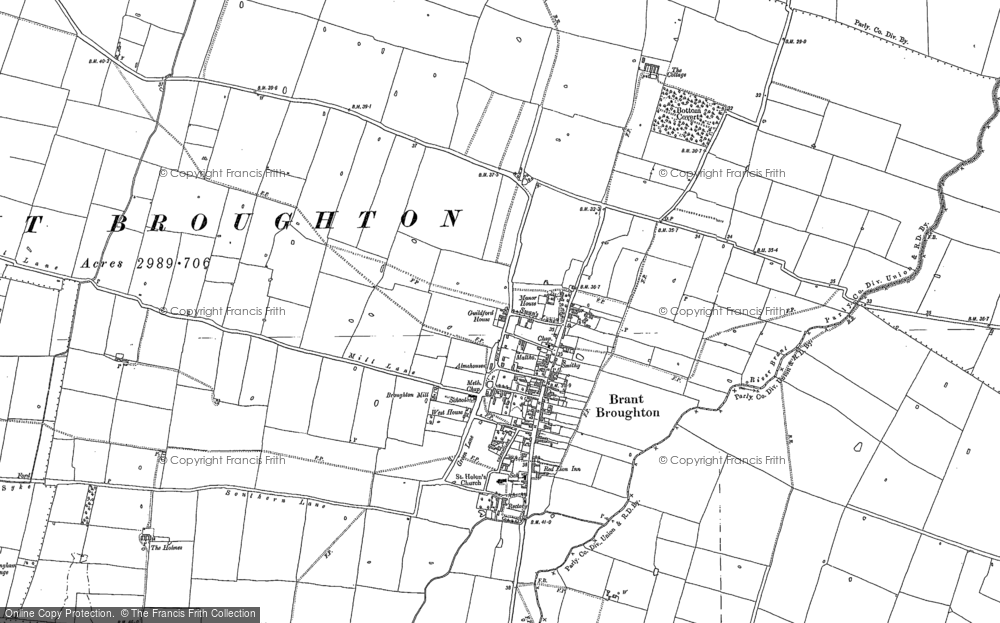 Old Map of Brant Broughton, 1886 - 1904 in 1886
