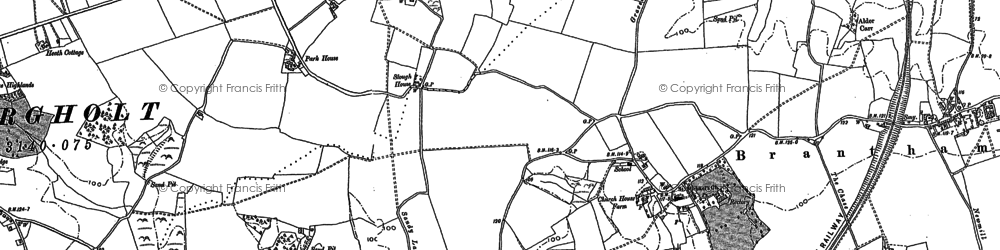 Old map of Brantham Glebe in 1896
