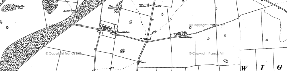 Old map of Branthill Cotts in 1886