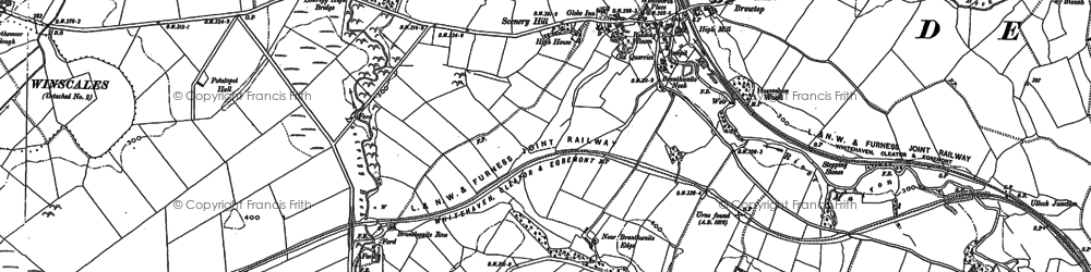 Old map of Browtop in 1898
