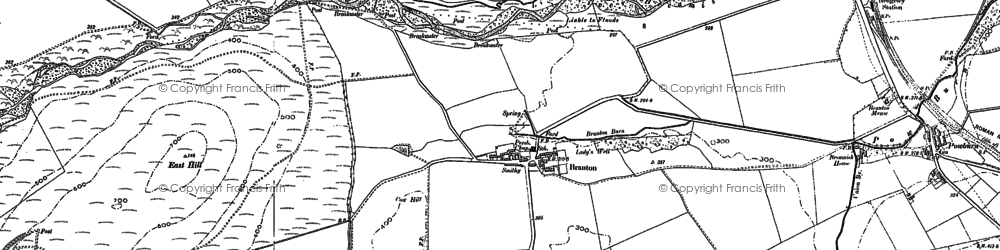 Old map of Fawdon in 1896
