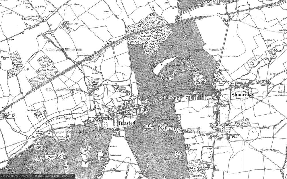 Old Map of Brasted, 1907 in 1907