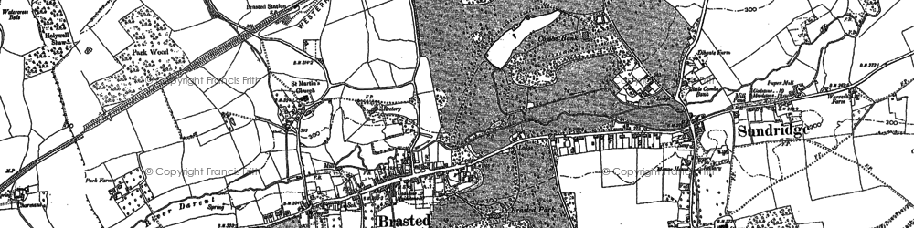 Old map of Brasted in 1907