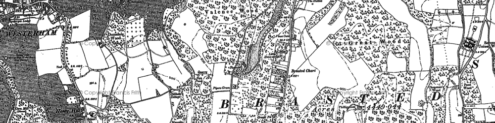 Old map of Brasted Chart in 1907