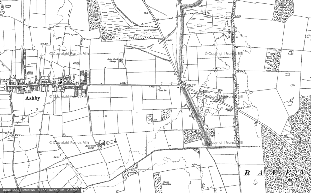 Old Map of Brat Hill, 1885 - 1886 in 1885