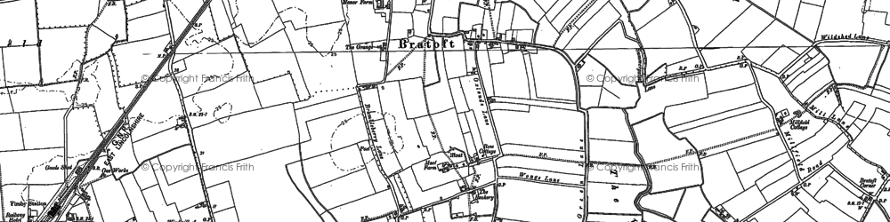 Old map of Bratoft in 1887