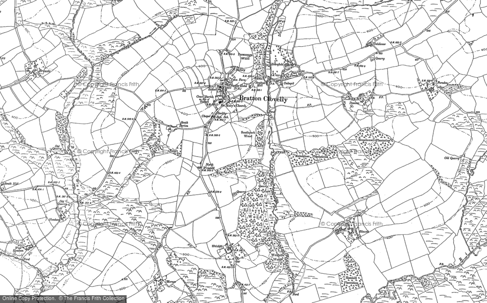 Old Map of Historic Map covering Breazle Water in 1883