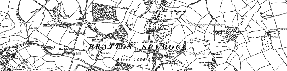 Old map of Bratton Seymour in 1885