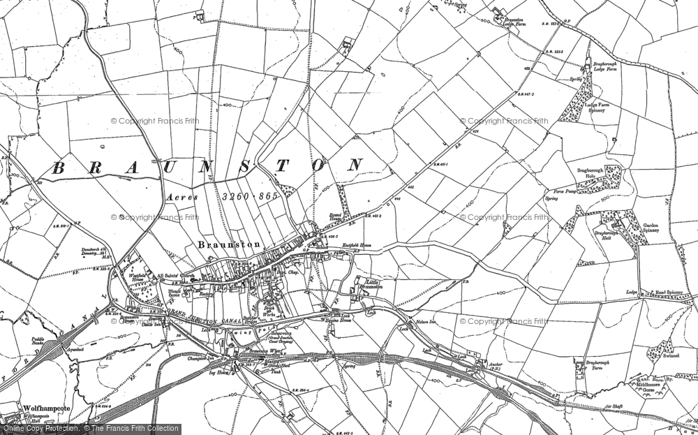 Old Map of Braunston, 1884 - 1899 in 1884