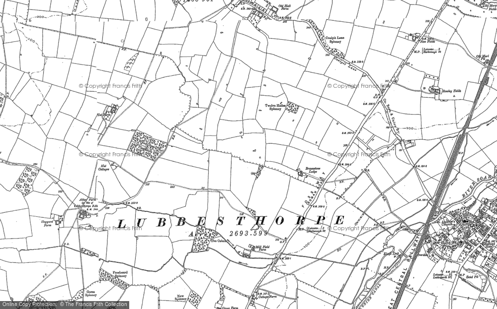 Old Map of Braunstone Town, 1885 - 1886 in 1885