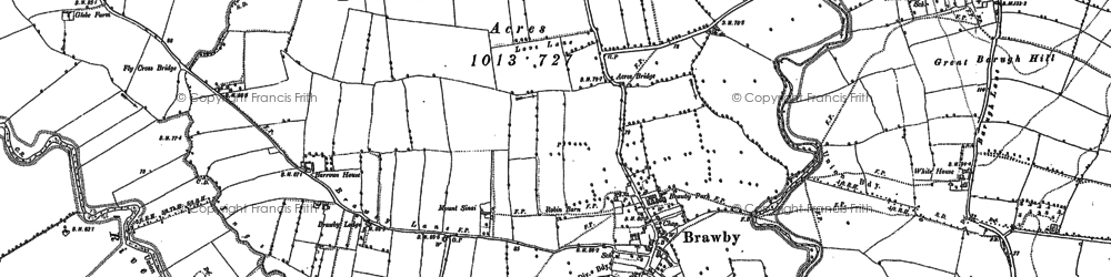 Old map of Brawby in 1889
