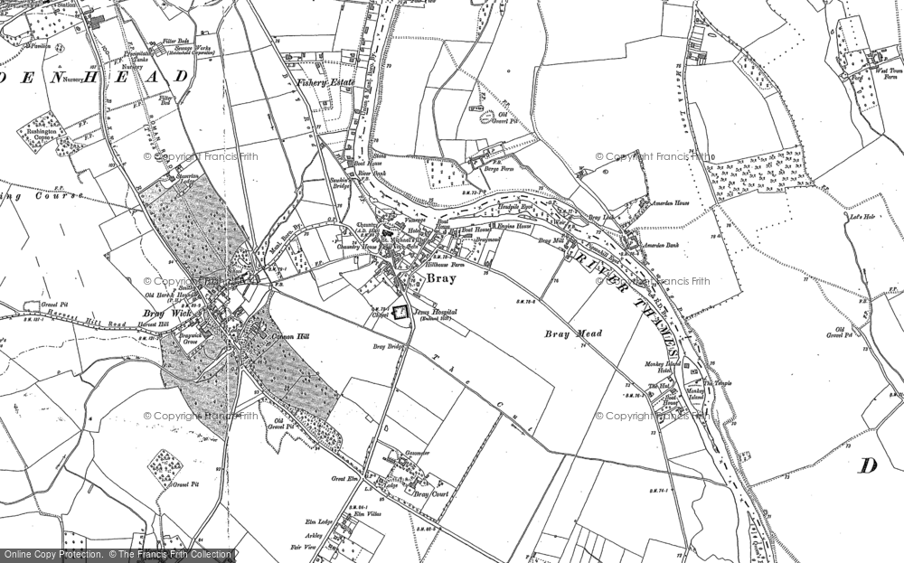 Old Map of Bray, 1910 in 1910
