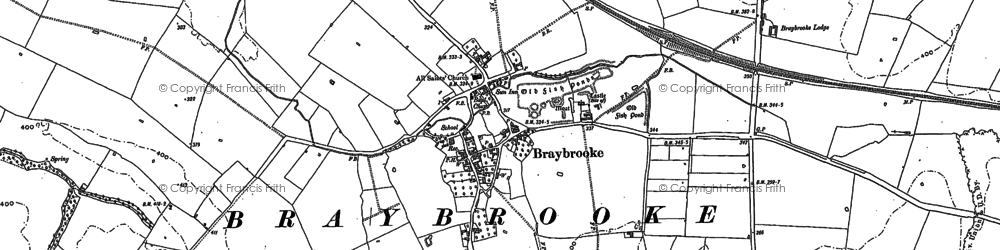 Old map of Braybrooke in 1884