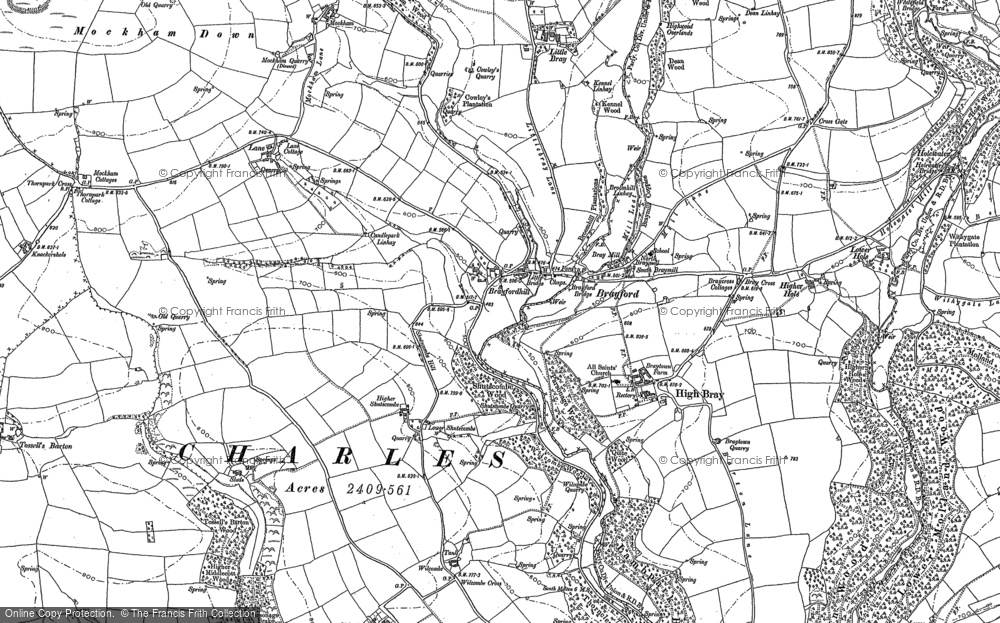 Old Map of Brayford, 1887 in 1887