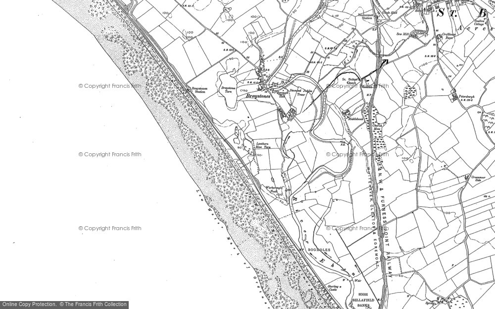Old Map of Braystones, 1898 - 1923 in 1898