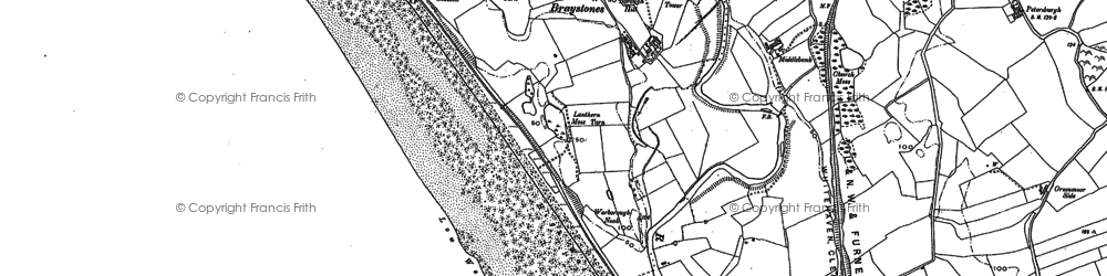 Old map of Braystones in 1898