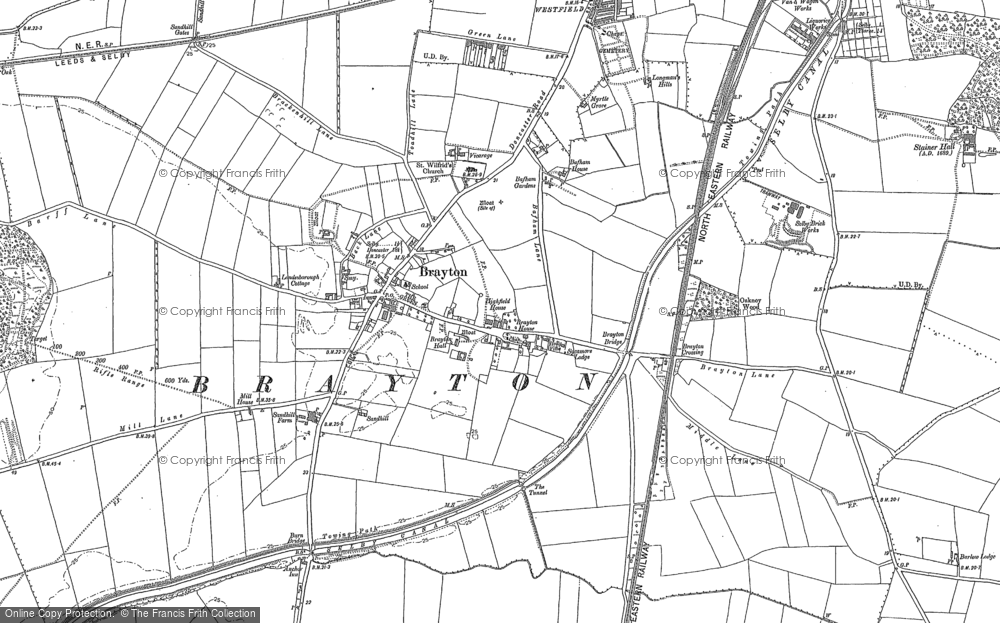 Old Map of Brayton, 1888 - 1890 in 1888