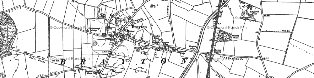 Old map of Brayton in 1888