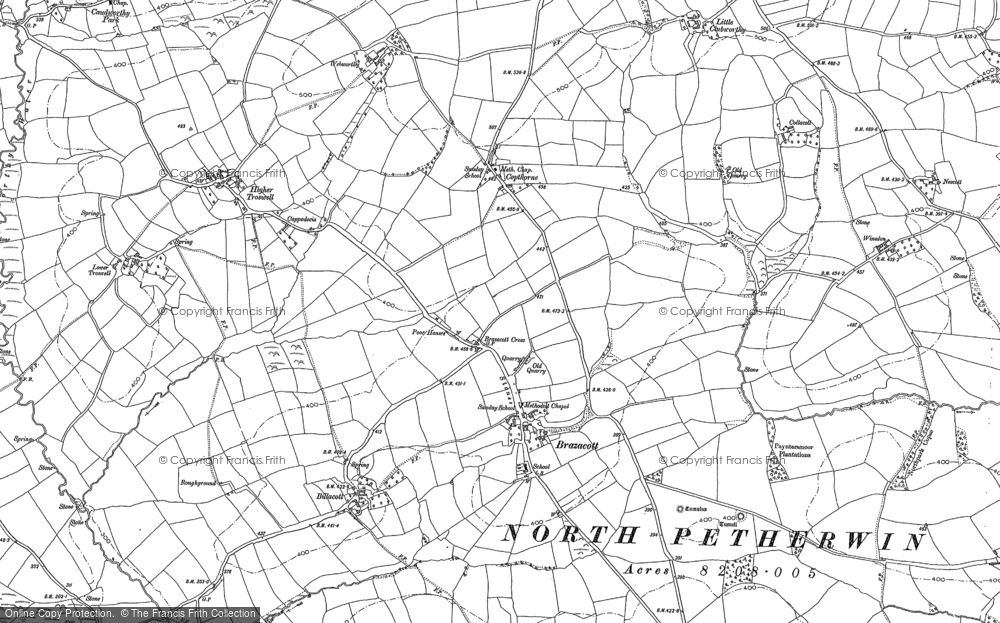 Old Map of Historic Map covering Winnacott in 1905