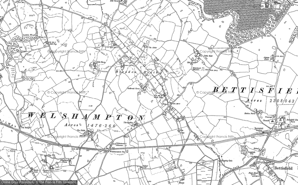 Old Map of Breaden Heath, 1909 in 1909