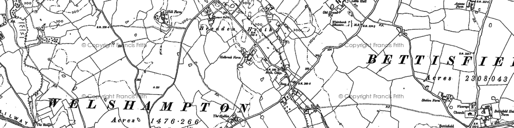 Old map of Breaden Heath in 1909