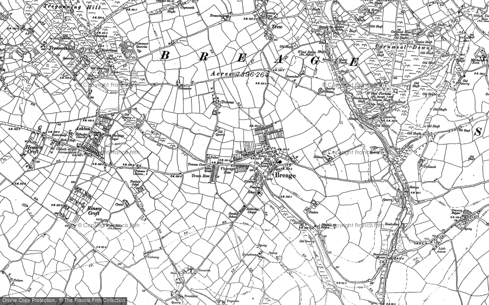 Old Map of Breage, 1906 - 1907 in 1906