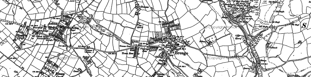Old map of Trevena in 1906