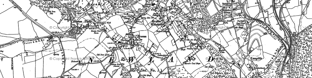 Old map of Bream's Meend in 1880