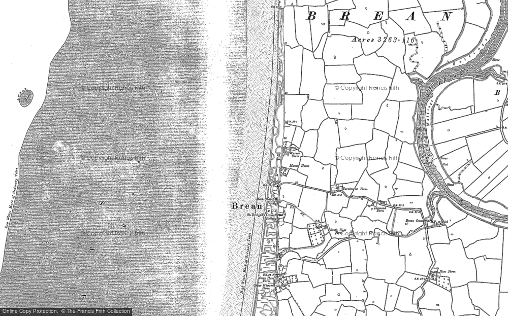 Old Map of Historic Map covering Berrow Flats in 1902