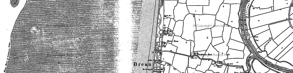 Old map of Brean in 1902