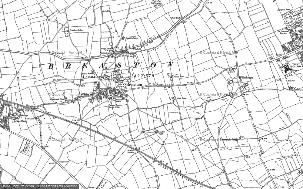 Old Map of Breaston, 1895 in 1895