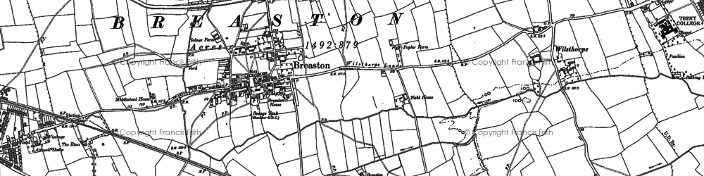 Old map of Breaston in 1895
