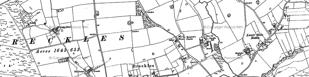 Old map of Breckles Heath in 1882