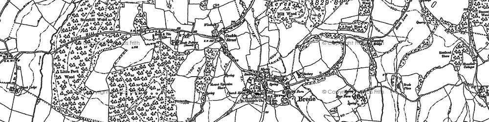 Old map of Brede in 1872