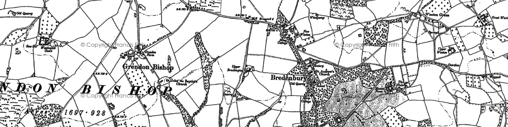 Old map of Bredenbury in 1885
