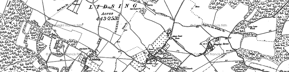 Old map of Scragged Oak in 1895