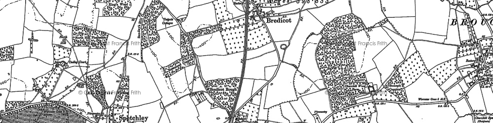 Old map of Bredicot in 1884